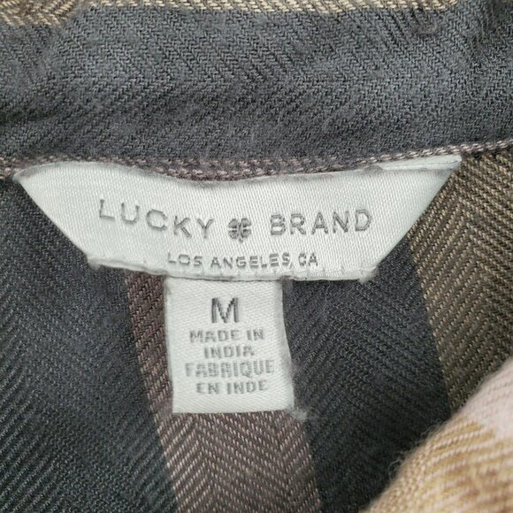 Lucky Brand Womens Plaid Multicolor Button Up Boyfriend Shirt Sz M Long Sleeve - Picture 5 of 11